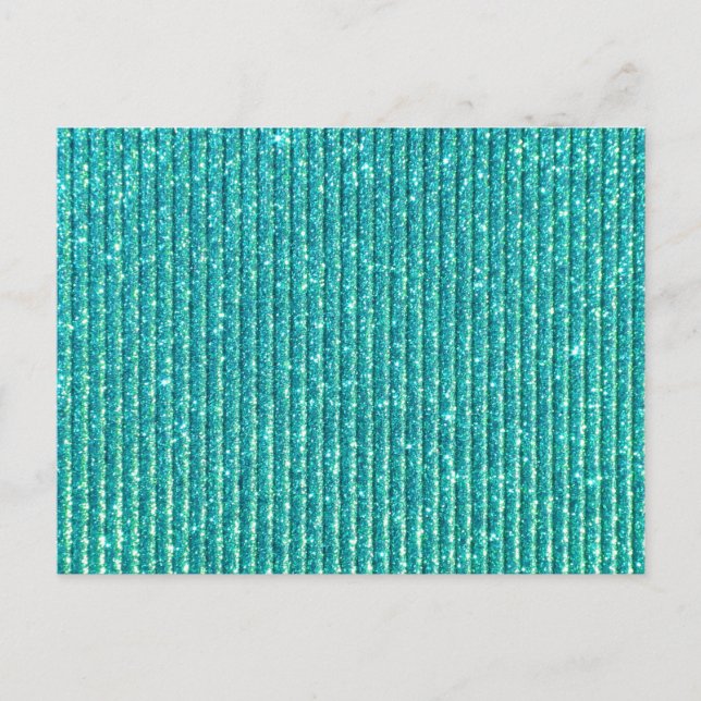 Turquoise Sparkles Style Elegant Print Postcard (Front)