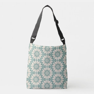 Turquoise spring flowers crossbody bag