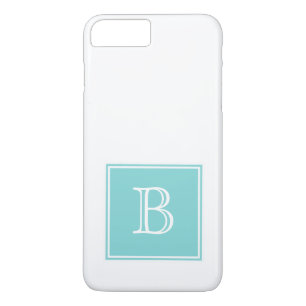 Turquoise Square Monogram iPhone 8 Plus/7 Plus Case