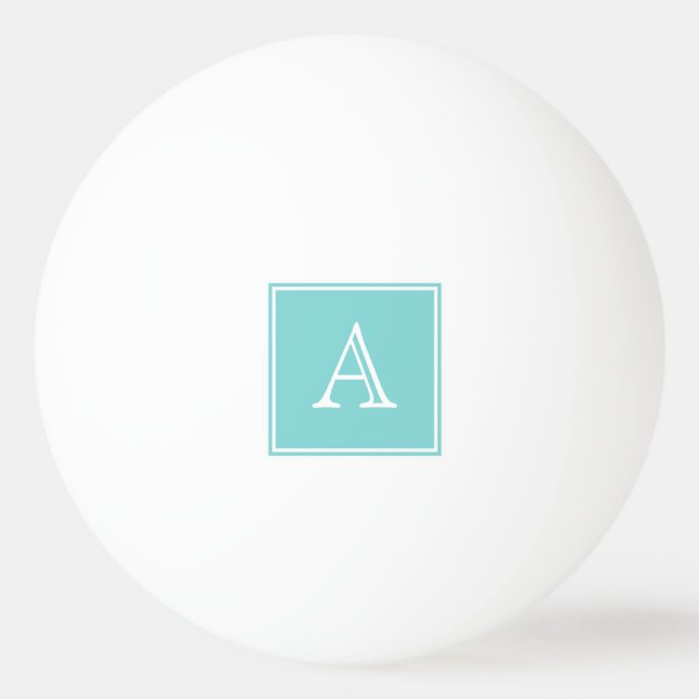 Turquoise Square Monogram Ping Pong Ball (Front)
