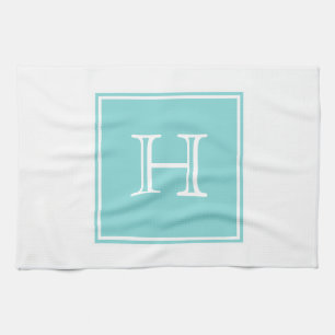 Turquoise Square Monogram Towel