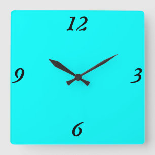 Turquoise Square Wall Clock
