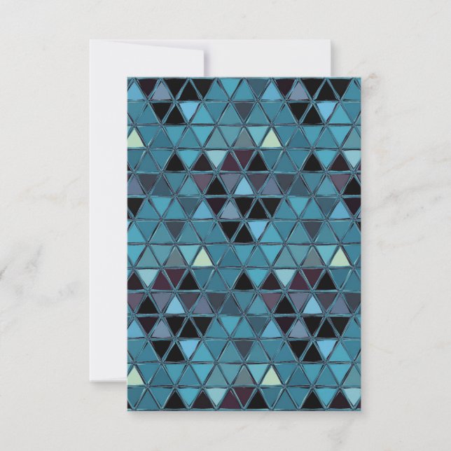 Turquoise Stained Glass Mosaic Southwest Thank You Card (Front)