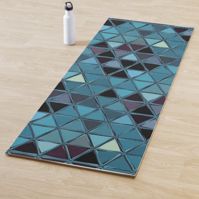 Turquoise Stained Glass Mosaic Southwest Yoga Mat (In Situ)