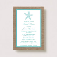 Turquoise Starfish Beach Burlap Bridal Shower
