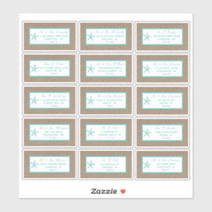 Turquoise Starfish Burlap Beach Wedding Collection