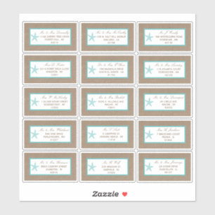 Turquoise Starfish Burlap Beach Wedding Collection