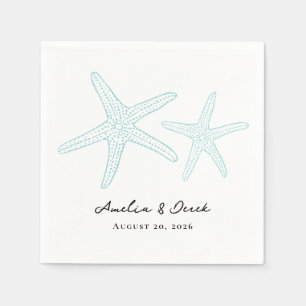 Turquoise Starfish Cocktail Napkins