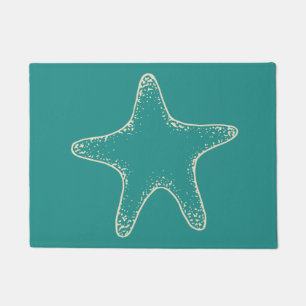 Turquoise Starfish Doormat