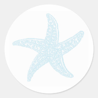 Turquoise Starfish Round Stickers