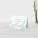 Turquoise Starfish Thank You Card<br><div class="desc">Beautifully printed thank you cards that can be customized for your special occasion. Check out the Origami Prints store for invitations and other products that match this design!</div>