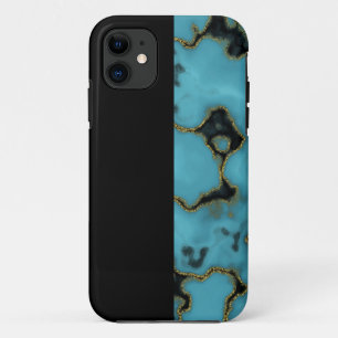 Turquoise Stone Gold and Black iPhone 11 Case