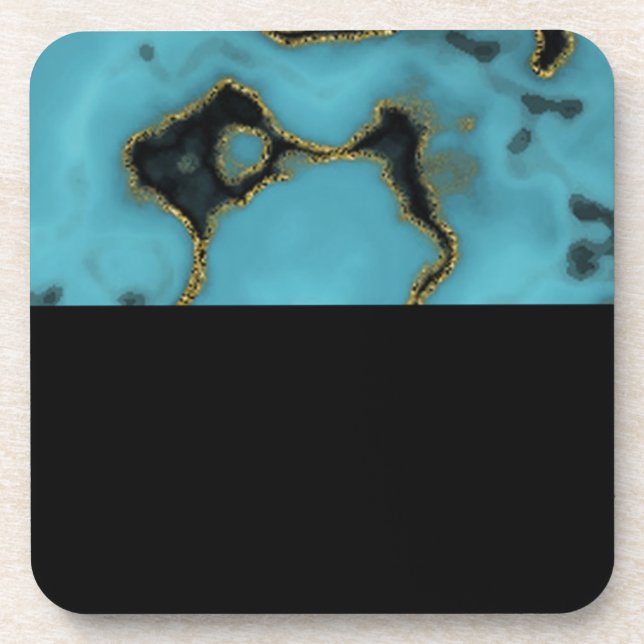 Turquoise Stone Gold and Black Coaster (Front)