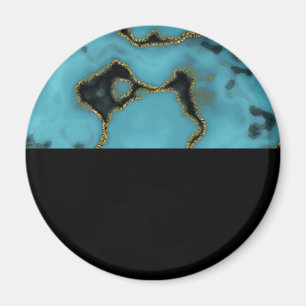 Turquoise Stone Gold and Black Magnet