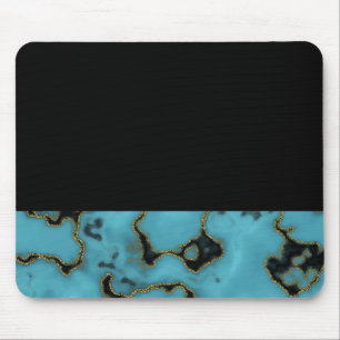 Turquoise Stone Gold and Black Mouse Mat