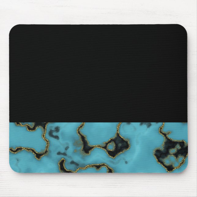 Turquoise Stone Gold and Black Mouse Mat (Front)