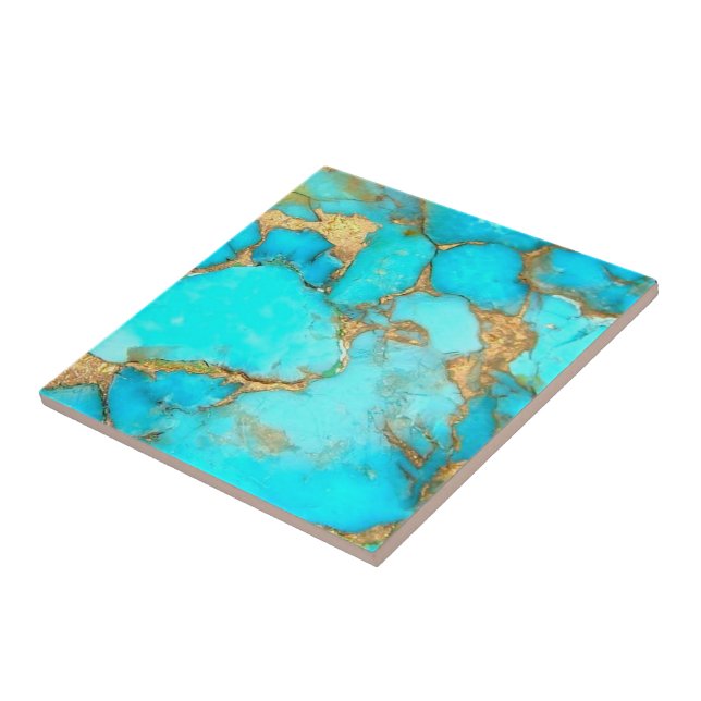 turquoise stone photo  tile (Side)
