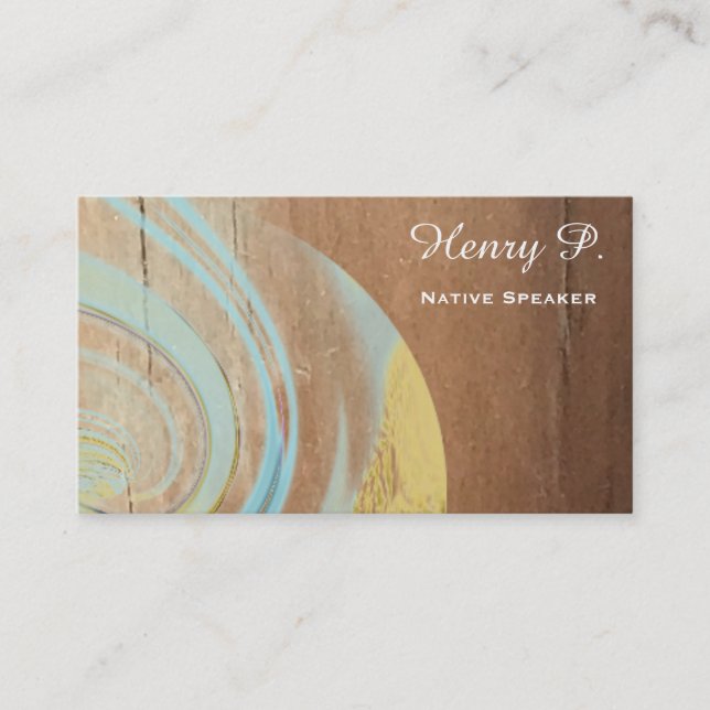 Turquoise Stone Rustic Wood Plain Business Cards (Front)