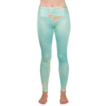 Turquoise Stone Yoga Fold-Over Waist Leggings