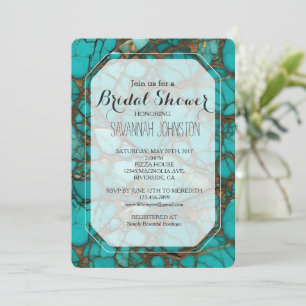 Turquoise Stones Bridal Shower Invitation