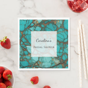 Turquoise Stones Bridal Shower Napkin