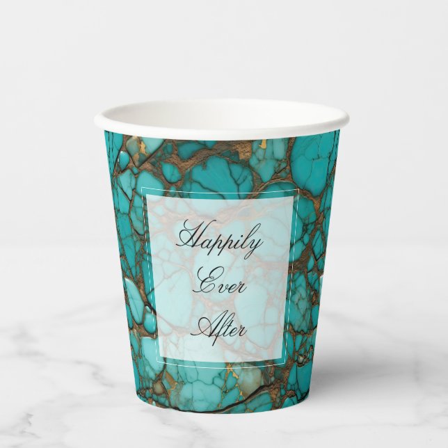 Turquoise Stones Paper Cups (Front)