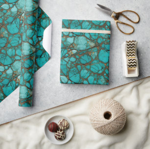 Turquoise Stones Wrapping Paper