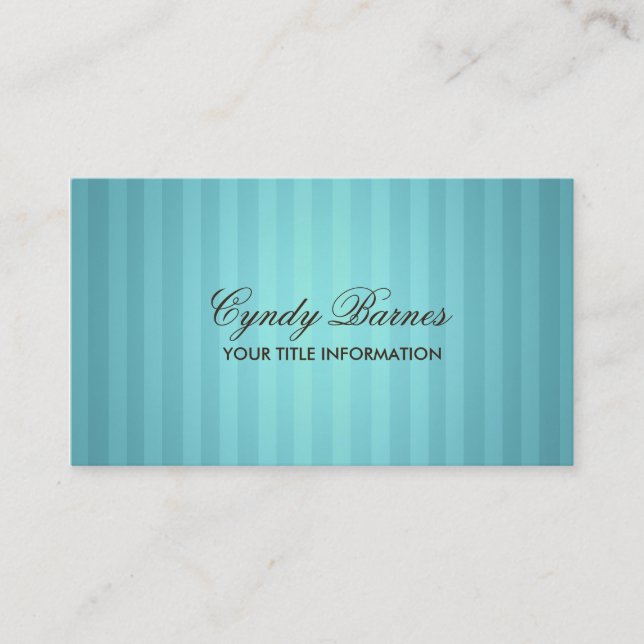 Turquoise Stripe Business Card (Front)