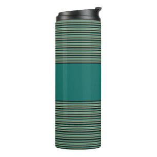 Turquoise Stripe Thermal Tumbler