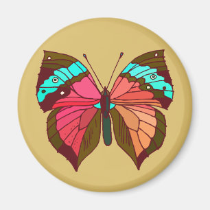 Turquoise Striped Butterfly Magnet
