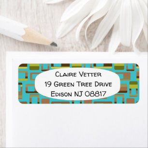 Turquoise Striped Rectangles 