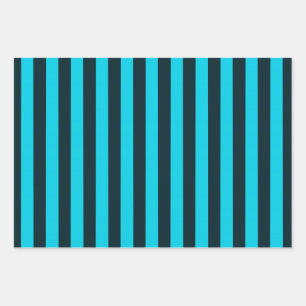Turquoise striped wrapping paper