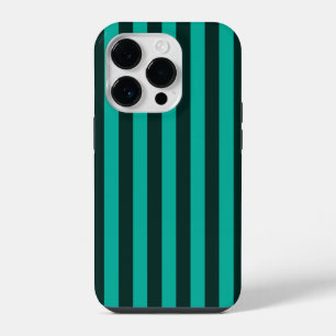 Turquoise Stripes Background Ready to Customise iPhone 14 Pro Case