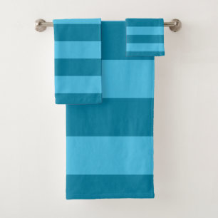 Turquoise Stripes Bath Towel Set