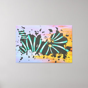 Turquoise & Sunset Abstract Canvas Print