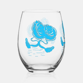 Turquoise swans set / Set of turquoise glasses