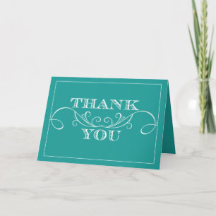 Turquoise Swirl Wedding Thank You Cards