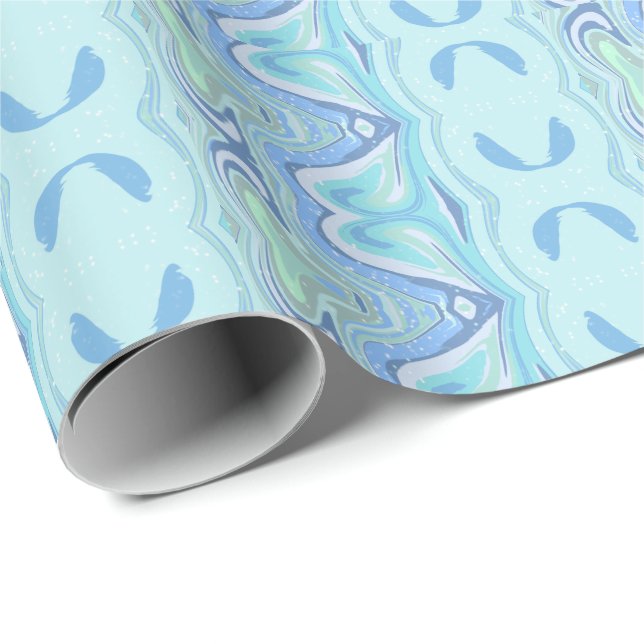 Turquoise Swirls wrapping paper (Roll Corner)