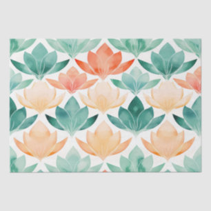 Turquoise Tangerine Chic Floral Tissue Paper