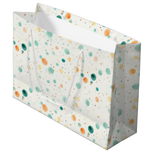 Turquoise Tangerine Dots Large Gift Bag