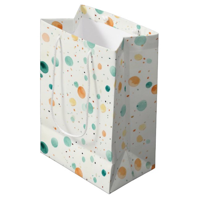 Turquoise Tangerine Dots Medium Gift Bag (Front Angled)