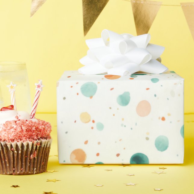 Turquoise Tangerine Dots Wrapping Paper (Birthday Party)