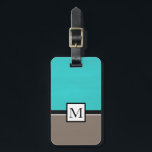 Turquoise Taupe Modern Luggage Tag<br><div class="desc">Luggage tag printed with original acrylic colour block painting.</div>