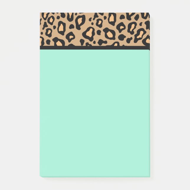 Turquoise Teacher's Leopard Post It Notes Gift (Front)