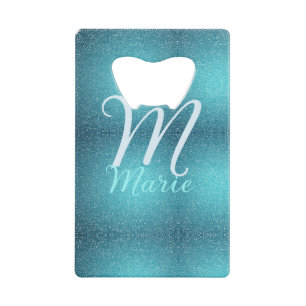 Turquoise teal agate aqua monogram add letter text