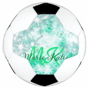 Turquoise teal agate aqua monogram add letter text football