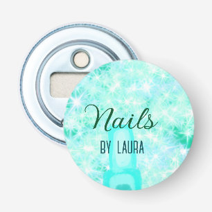 Turquoise teal agate aqua nails add name website q bottle opener