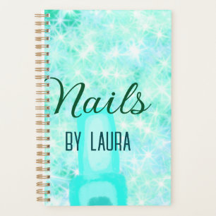 Turquoise teal agate aqua nails add name website q planner