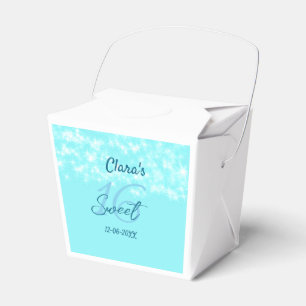 Turquoise teal agate sweet 16 birthday add name da favour box