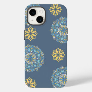 Turquoise Teal Blue an yellow Mandala Art Pattern  Case-Mate iPhone 14 Case